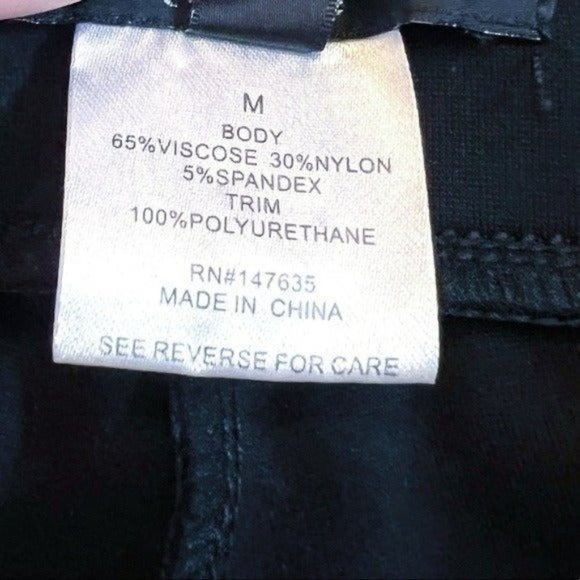 Romeo + Juliet Couture Ponte Leggings Size M GUC Tuxedo Stripe Faux Leather - Picture 6 of 6